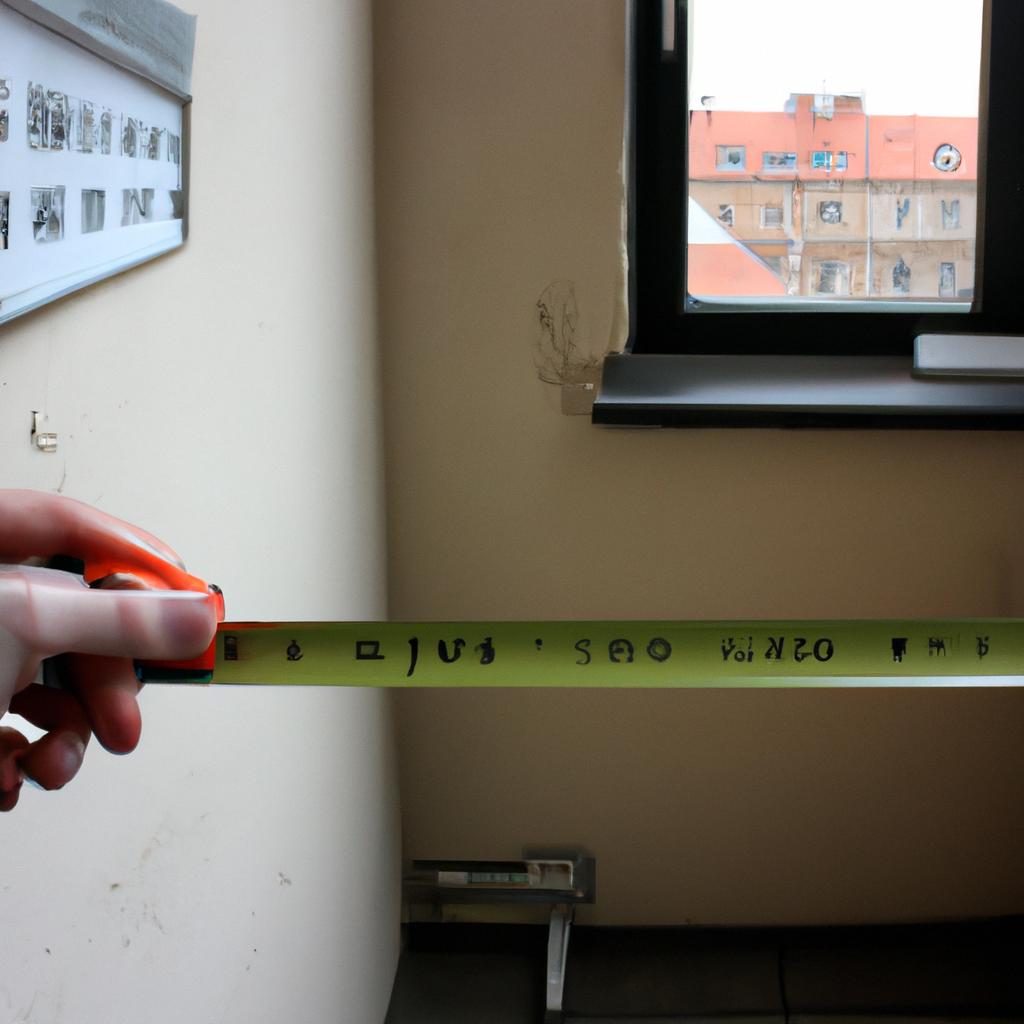 Person measuring apartment size in Prague