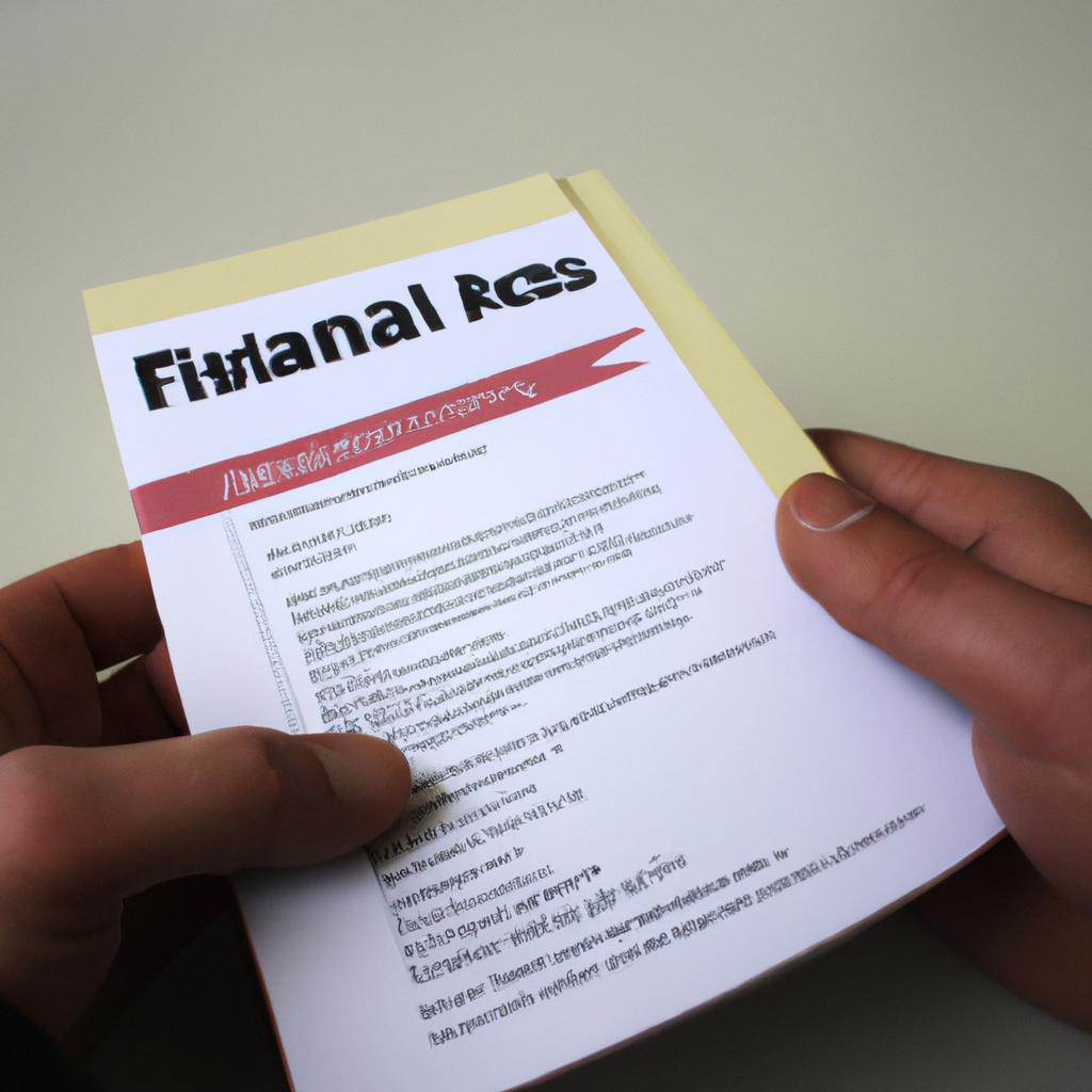 Person holding financial assistance brochure
