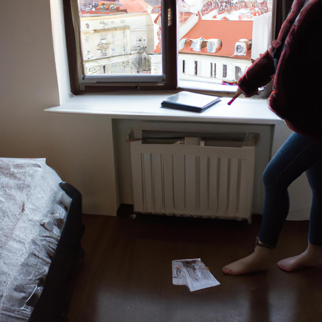 Person exploring Prague apartment options