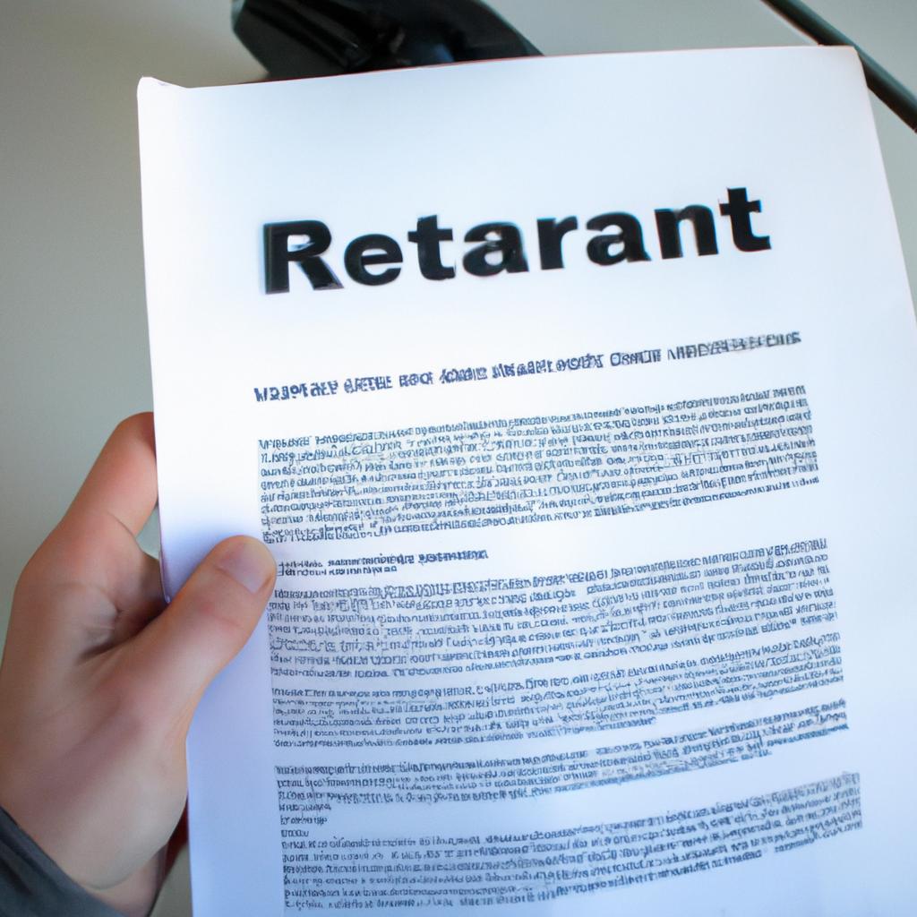 Person holding a rental contract