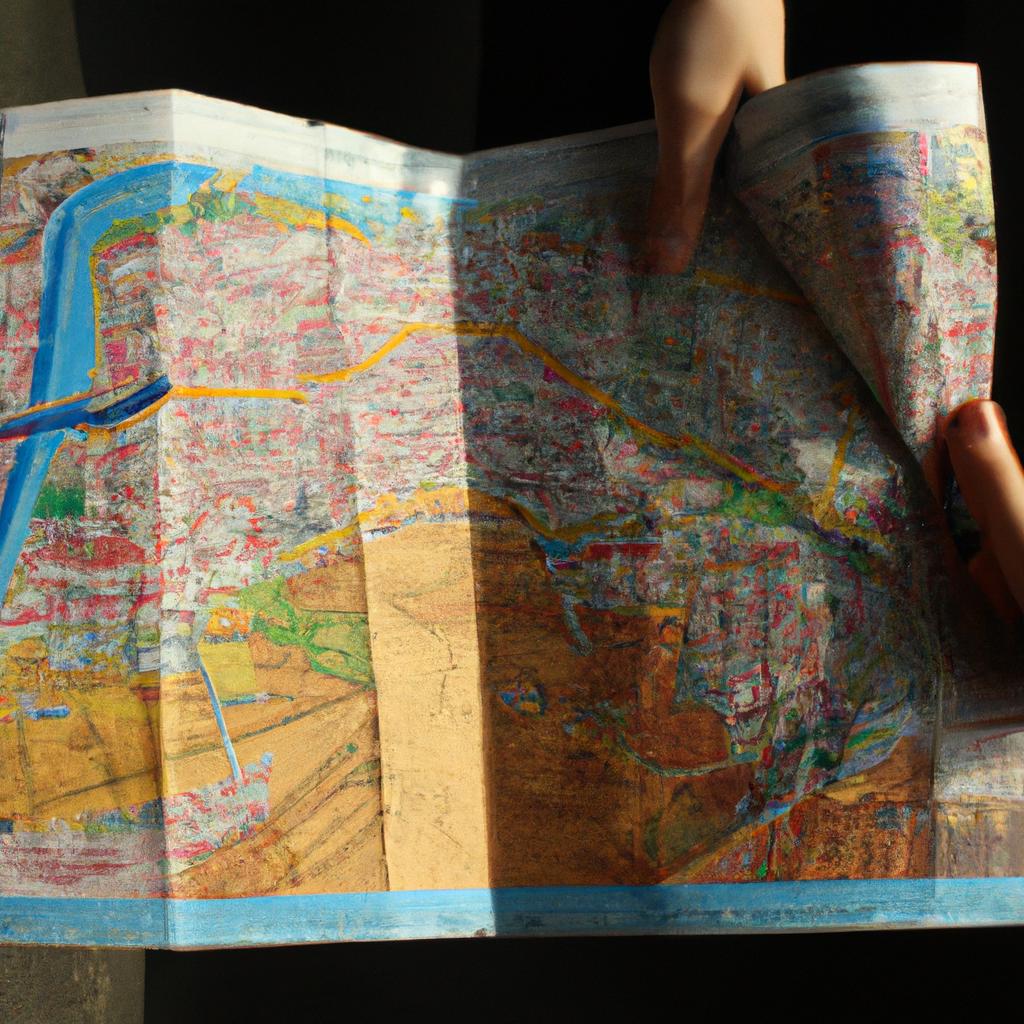 Person holding a city map